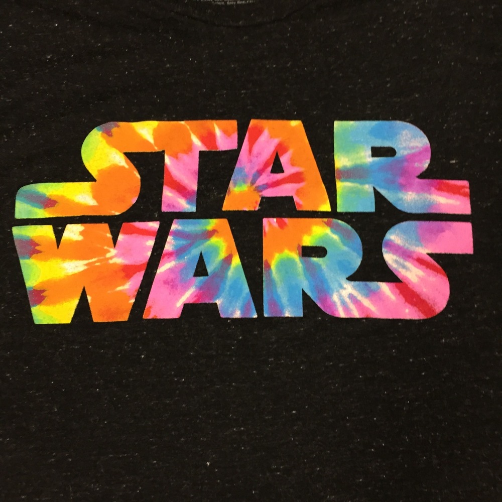 Star Wars Fifth Sun Mens Large T-Shirt Gray Tie Dye Logo Graphic Tee Heathered